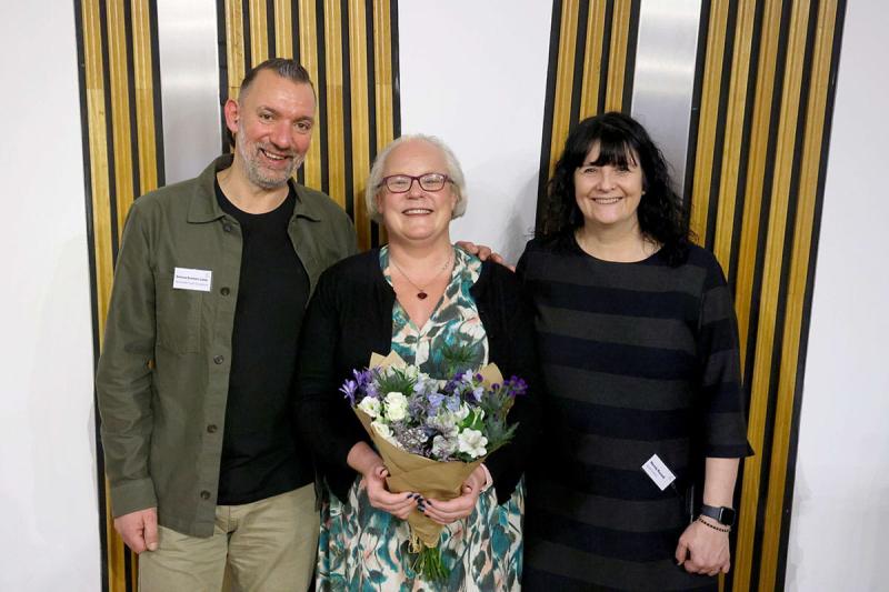 Celebrating our wonderful Mary after 10 years as the Chair of the Scottish Food Coalition, with new chair Wendy Russell and Simon Kenton-Lake